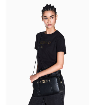 A|X Armani Exchange Teksturirana torbica z dvojnim ro?ajem in snemljivim pa??kom ?rna