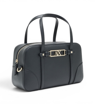 A|X Armani Exchange Teksturirana torbica z dvojnim ro?ajem in snemljivim pa??kom ?rna
