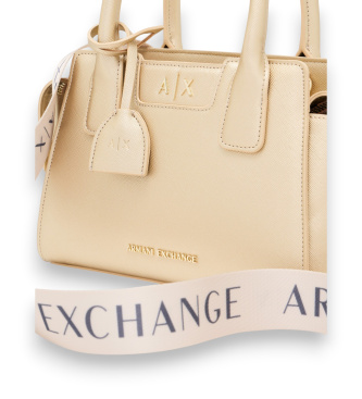A|X Armani Exchange Textured handbag with beige handles