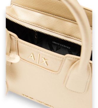 A|X Armani Exchange Textured handbag with beige handles