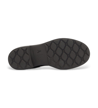 A|X Armani Exchange Tall boots with thick sole and brown pull tabs