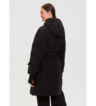 A|X Armani Exchange Czarny płaszcz z paskiem