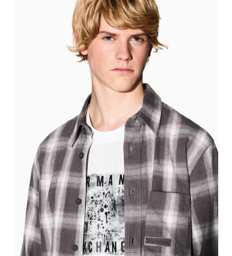 A|X Armani Exchange Tartan plaid shirt grey