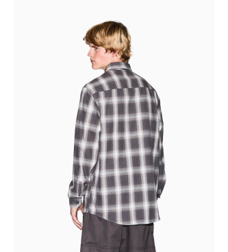A|X Armani Exchange Tartan plaid shirt grey