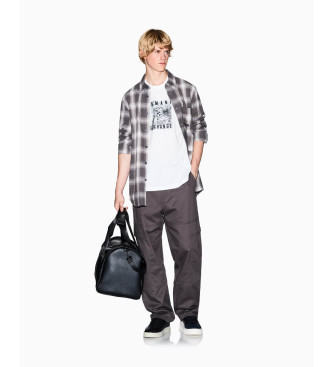 A|X Armani Exchange Tartan plaid shirt grey