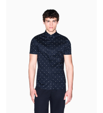 A|X Armani Exchange Skjorta Monogram Slim marinbl�