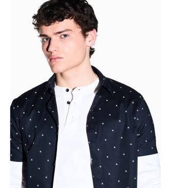 A|X Armani Exchange Skjorta Monogram Slim marinbl�