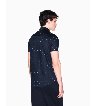 A|X Armani Exchange Skjorta Monogram Slim marinbl�