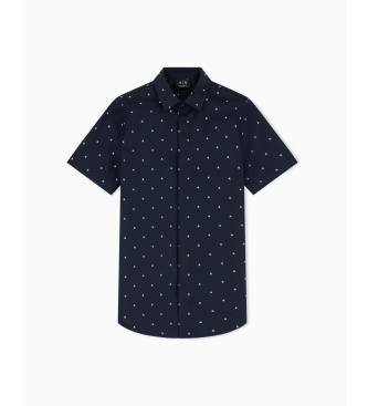 A|X Armani Exchange Skjorta Monogram Slim marinbl�