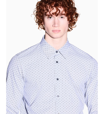 A|X Armani Exchange Regular jacquard yarn dyed shirt white