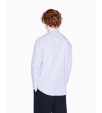 A|X Armani Exchange Regular jacquard yarn dyed shirt white