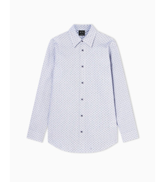 A|X Armani Exchange Regular jacquard yarn dyed shirt white