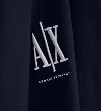 A|X Armani Exchange T-shirt de manga comprida com logótipo da marinha