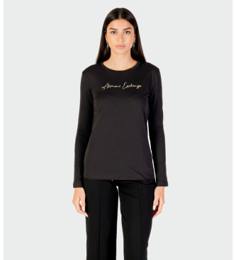 A|X Armani Exchange Logo t-shirt lange mouw zwart