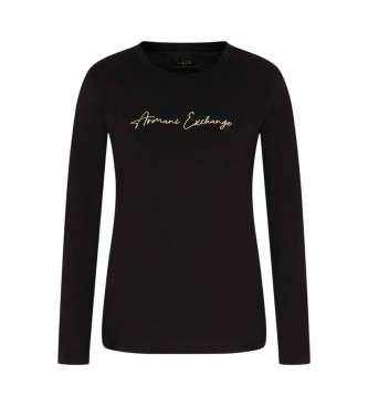 A|X Armani Exchange Logo t-shirt lange mouw zwart