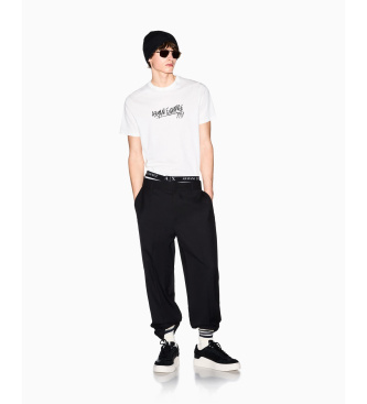 A|X Armani Exchange T-shirt branca de corte justo