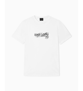 A|X Armani Exchange T-shirt branca de corte justo