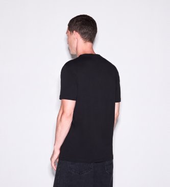 A|X Armani Exchange Camiseta de malha corte regular preta