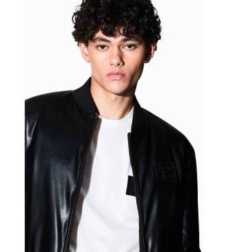 A|X Armani Exchange Giacca da motociclista nera