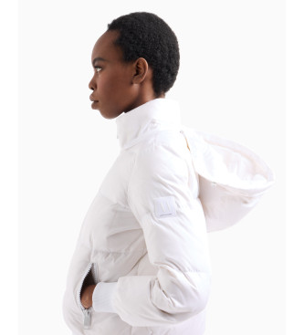 A|X Armani Exchange Kurtka pikowana z kapturem biała