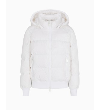 A|X Armani Exchange Kurtka pikowana z kapturem biała