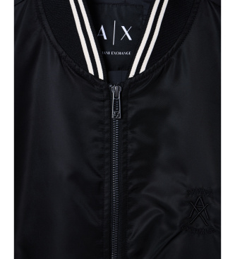 A|X Armani Exchange Black satin bomber jacket