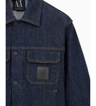 A|X Armani Exchange Casaco de ganga com costura Icon azul-marinho