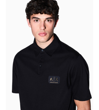 A|X Armani Exchange Schwarzes Poloshirt aus Baumwolle