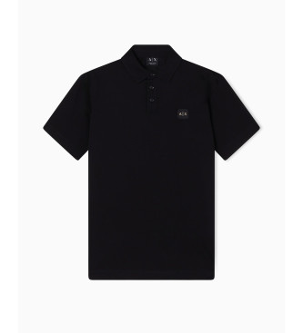 A|X Armani Exchange Schwarzes Poloshirt aus Baumwolle