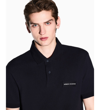 A|X Armani Exchange Polo en coton bleu marine