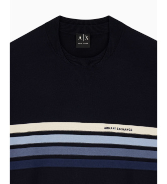 A|X Armani Exchange Navy striped knit sweater