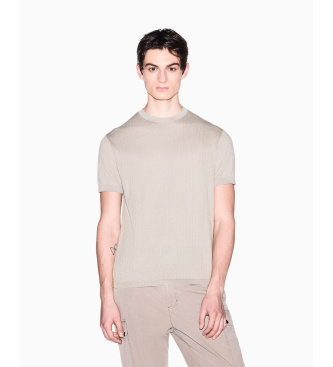 A|X Armani Exchange Ribbed Tricot beige T-shirt