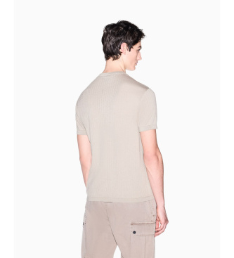 A|X Armani Exchange Ribbed Tricot beige T-shirt