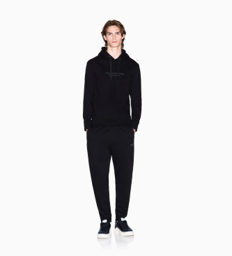 A|X Armani Exchange Sweat à capuche basique en coton noir