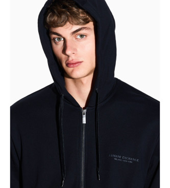 A|X Armani Exchange Felpa basic con zip, blu navy