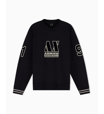 A|X Armani Exchange Sudadera de felpa de rizo corte regular negro