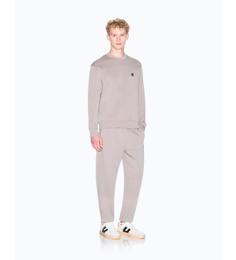 A|X Armani Exchange Bluza z okr?g?ym dekoltem z logo taupe
