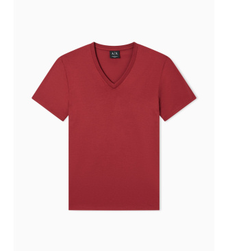 A|X Armani Exchange Burgundy V-neck T-shirt