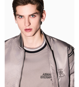 A|X Armani Exchange T-shirt em contraste taupe