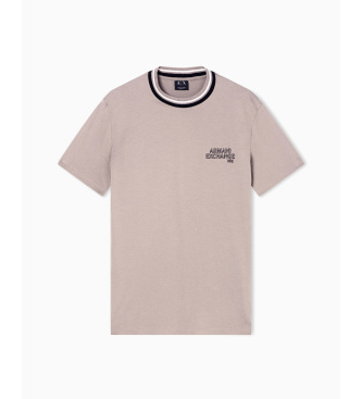 A|X Armani Exchange T-shirt em contraste taupe