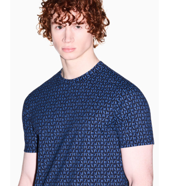 A|X Armani Exchange Regular T-shirt i klassisk marinbl� bomull