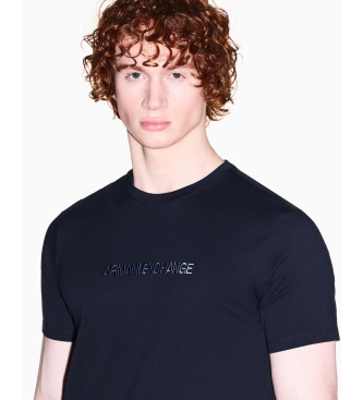 A|X Armani Exchange T-shirt slim-fit in classico jersey di cotone blu navy.