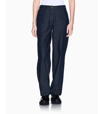 A|X Armani Exchange Pantaloni in tessuto chambray blu marino
