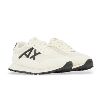 A|X Armani Exchange Off-White Sneakers med kontrastfarvet logo