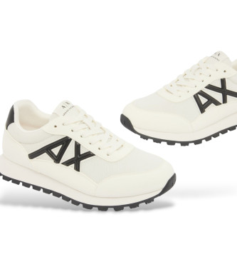 A|X Armani Exchange Off-White Sneakers med kontrastfarvet logo