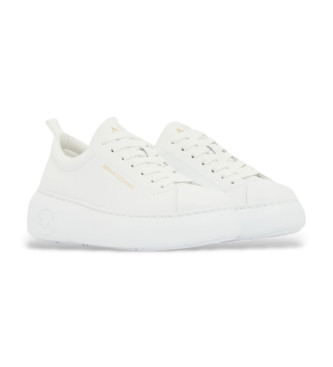 A|X Armani Exchange Technical Leather Sneakers white