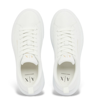 A|X Armani Exchange Technical Leather Sneakers white