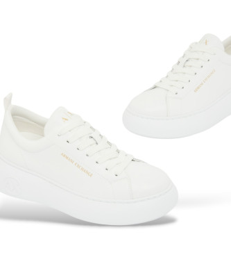 A|X Armani Exchange Technical Leather Sneakers white