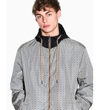A|X Armani Exchange Veste ultralégère en nylon à effet irisé gris