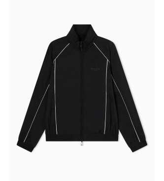 A|X Armani Exchange Lightweight technical nylon jacket with matte black finish